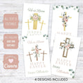 editable easter cross religious favor tag